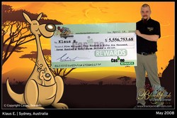 Klaus E. retire son chèque de 5,5 millions de dollars à Sydney