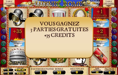 Jeu Bonus Luxury Rome