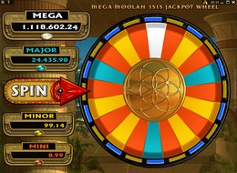 Roue des Bonus du Jackpot Progressif Mega Moolah Isis