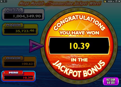 Gain du Jackpot Progressif Mega Moolah