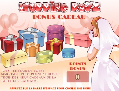 Jeu bonus Cadeau - Aidez la Mariée à choisir ses 3 cadeaux