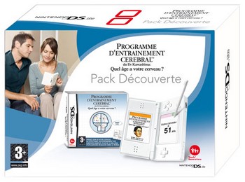 Console Nintendo DS Lite blanche - Pack découverte Entraînement Cérébral du Dr Kawashima