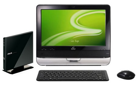 Ordinateur de bureau Asus EeeTop 15,6" TFT TouchScreen Noir + Graveur Asus SDRW-08D1S USB 2.0 Noir