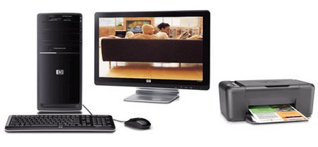Ordinateur de bureau HP Pavilion p6136 + &Eacute;cran 20" TFT Wide HP 2009v + Imprimante Multifonctions HP Deskjet F2480
