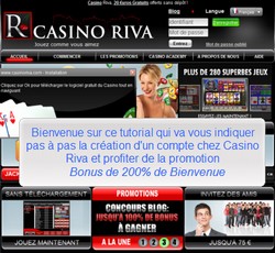 Acc&eacute;der &agrave; la D&eacute;mo Flash - Inscription Casino Riva + Promotion 200% de bonus de bienvenue